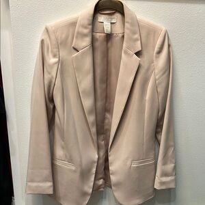 H&M Cream Tailored Blazer Classic Suit Jacket